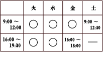 診察・受付日時